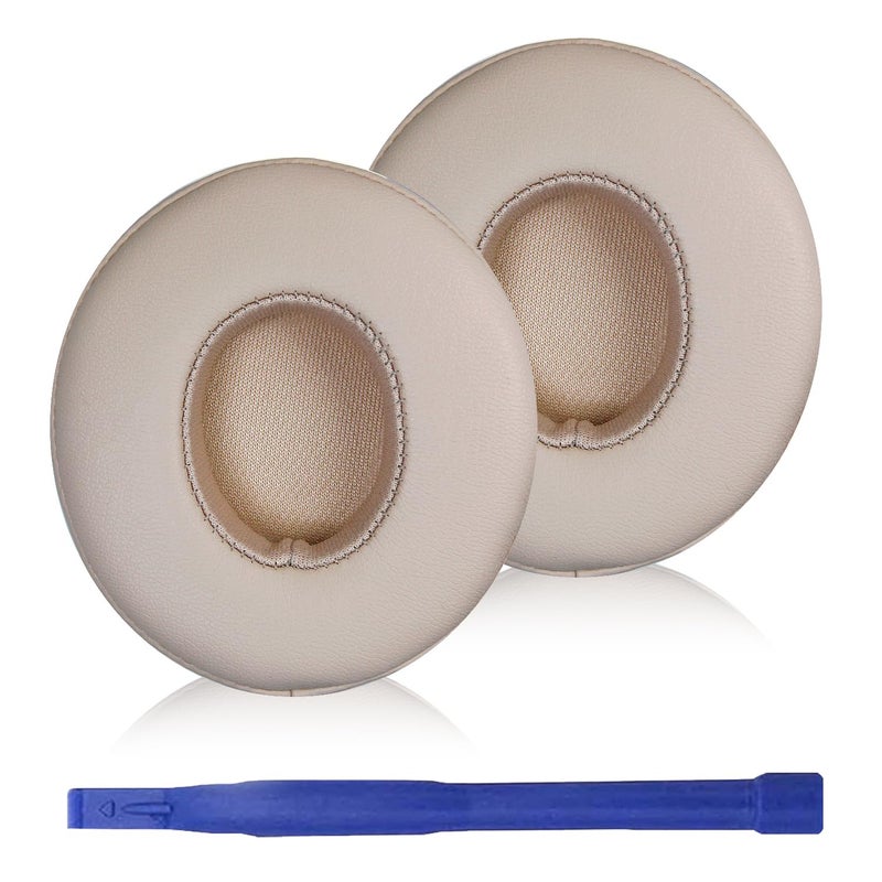 Adhiper Solo3 Earpads Replacement, Ear Pads Cushions Compatible with Beats Solo 2 & Solo 3 Wireless On-Ear Headphones, Solo2 Solo3 Earpads with Soft Memory Foam & Protein Leather(Silk Satin Gold) - Image 1